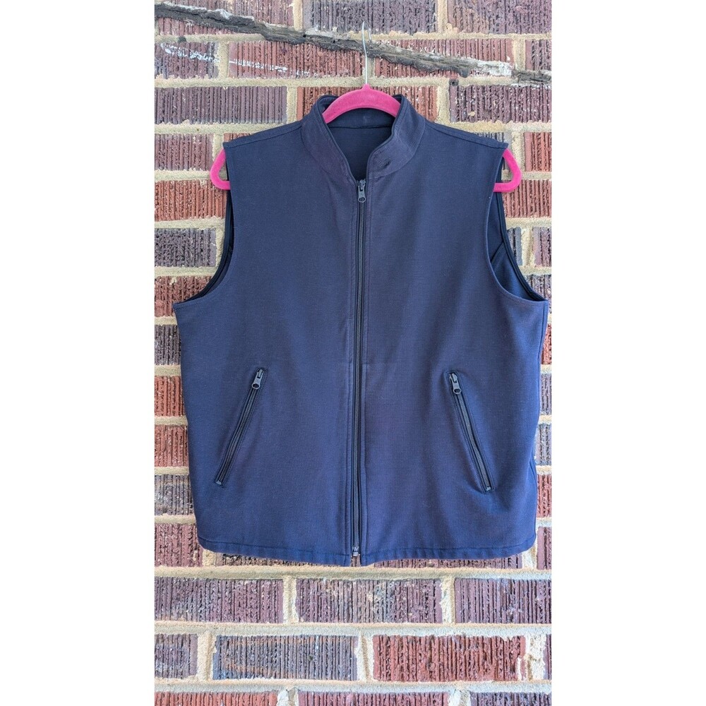 Fay Travel Jacket Vest -Navy Blue- Full Zip Stand-up Collar- Size IT 50/M-L